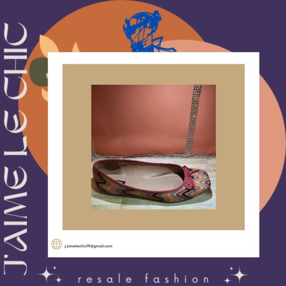 Zigi Soho Brown & Multi-Coloured Squared- Toed Flats - Picture 3 of 5